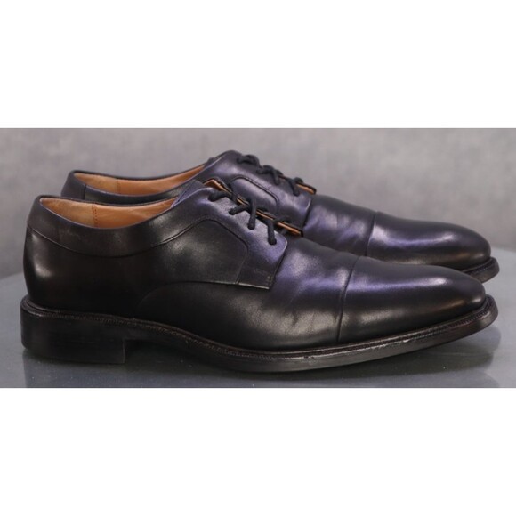 Cole Haan Warren Men\'s Cap Toe Dress Shoes Size 9 M Leather Black C20155